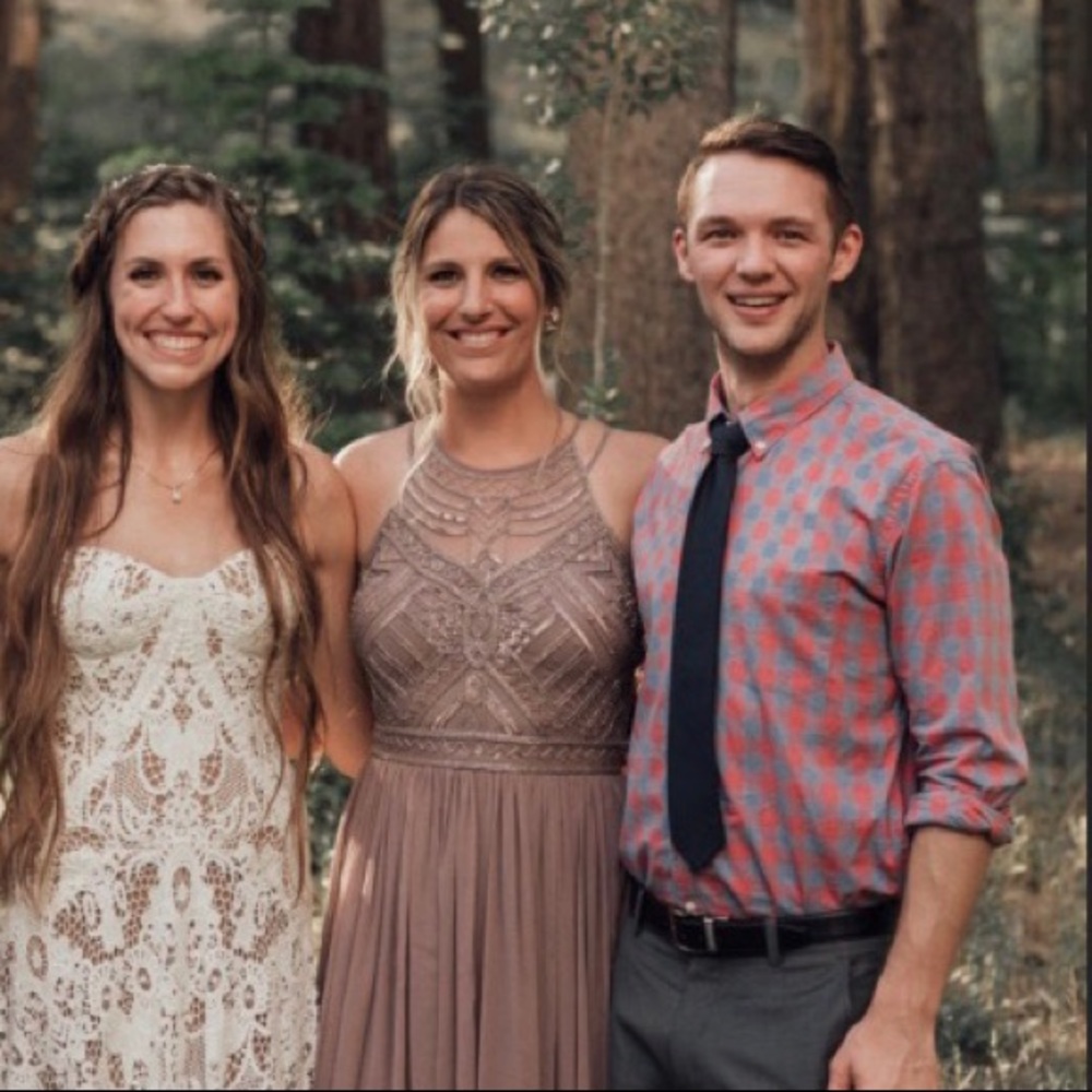 Adrianna Pappell Beaded Illusion Halter Gown